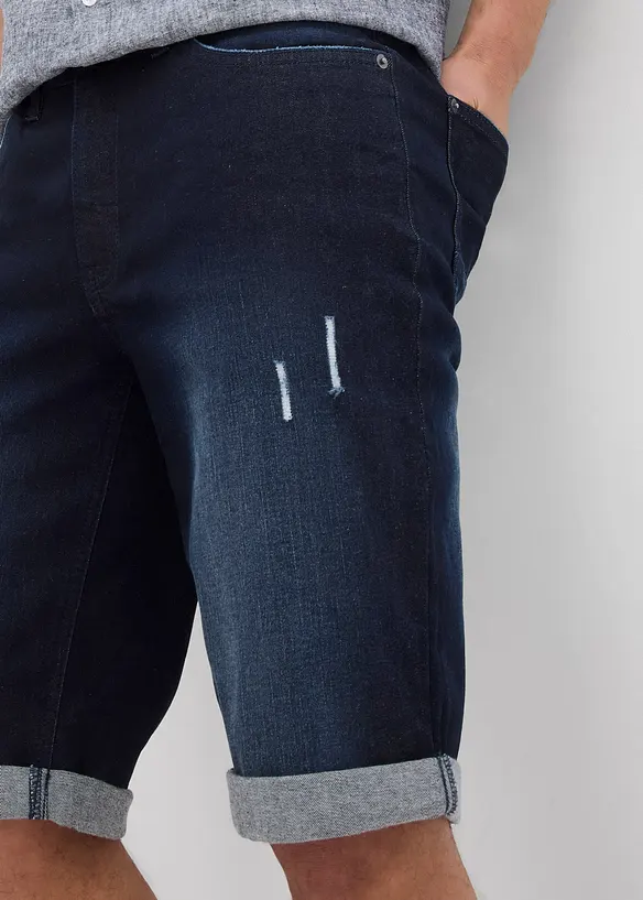 Stretch jeans bermuda met omgeslagen zoom, regular fit, bonprix