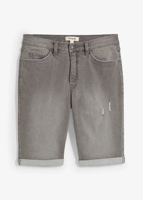 Stretch jeans bermuda met omgeslagen zoom, regular fit, bonprix