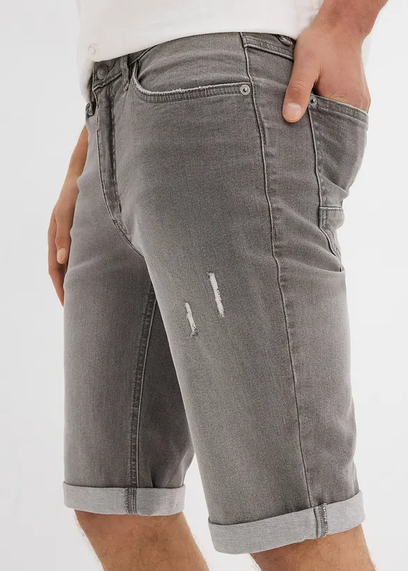 Stretch jeans bermuda met omgeslagen zoom, regular fit, bonprix
