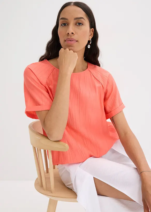 Blouse met korte mouwen van zachte viscose, bonprix