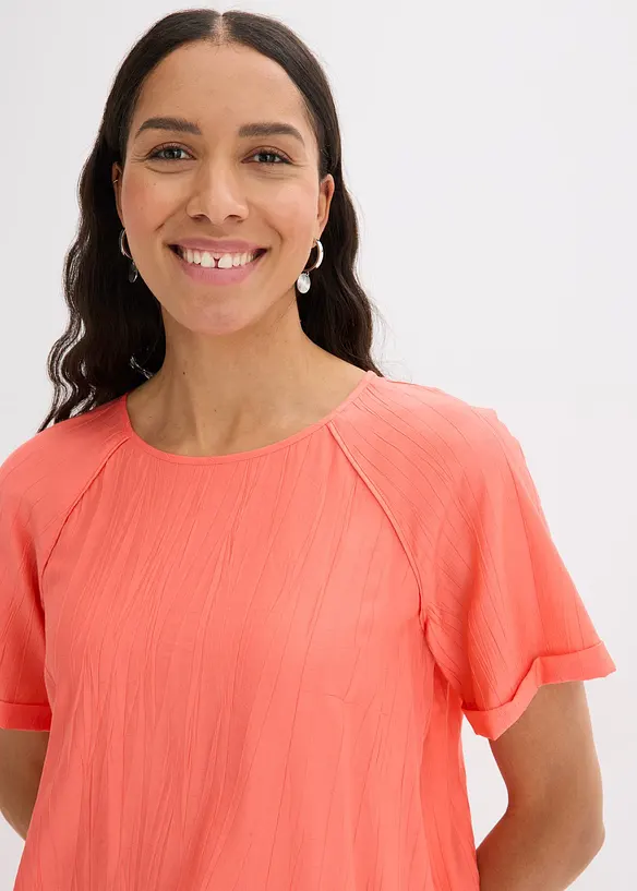 Blouse met korte mouwen van zachte viscose, bonprix