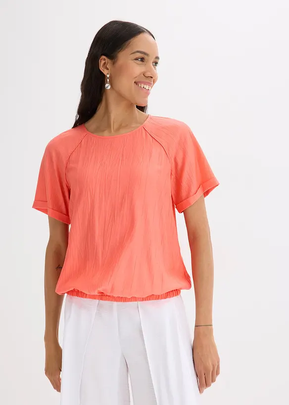 Blouse met korte mouwen van zachte viscose, bonprix