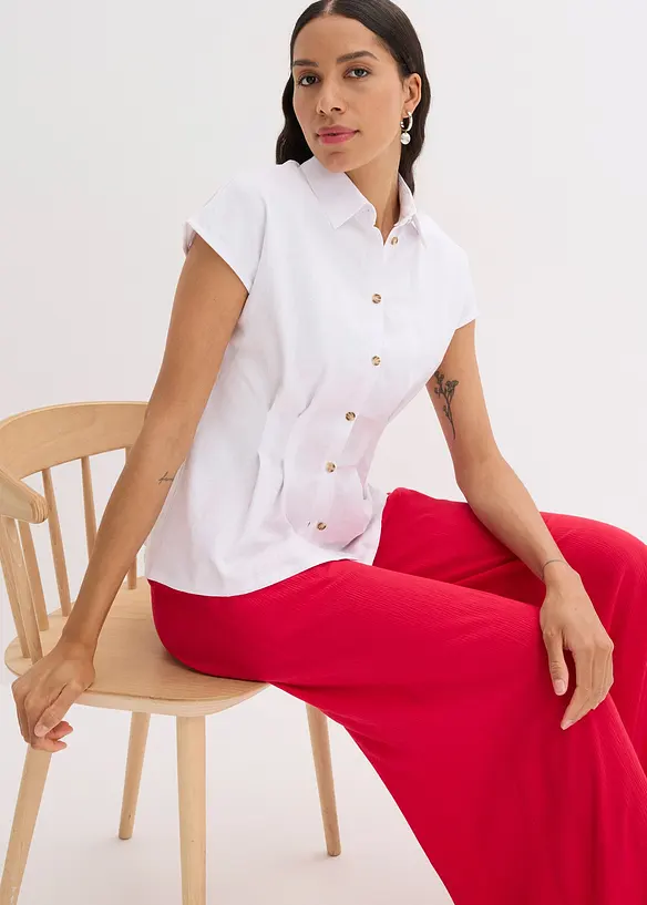 Blouse met korte mouwen in een luchtige viscosemix, bonprix