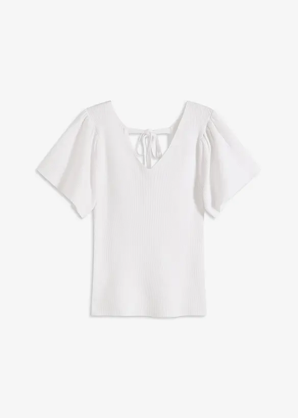 Geribd shirt met korte vleermuismouwen, bonprix