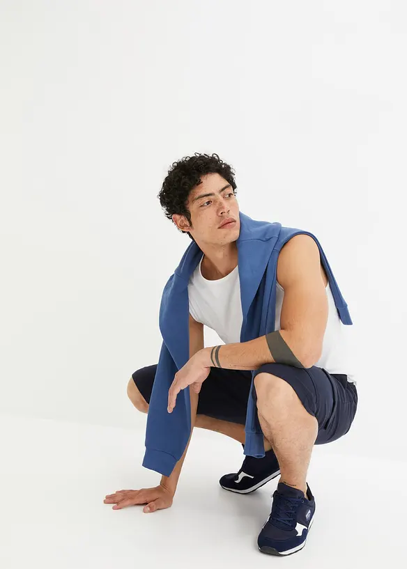 Sweat bermuda met cargozakken van puur katoen, bonprix