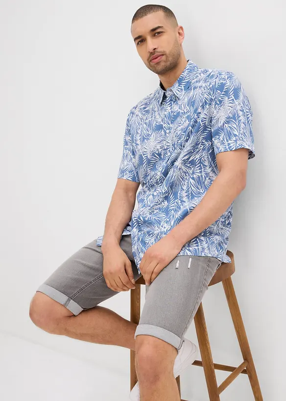 Overhemd met korte mouwen van viscose, bonprix