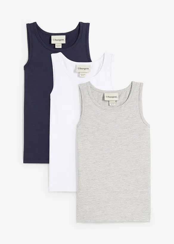 Tanktop met katoen (set van 3), bonprix