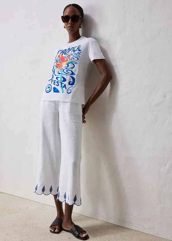 T-shirt met zijde, bonprix