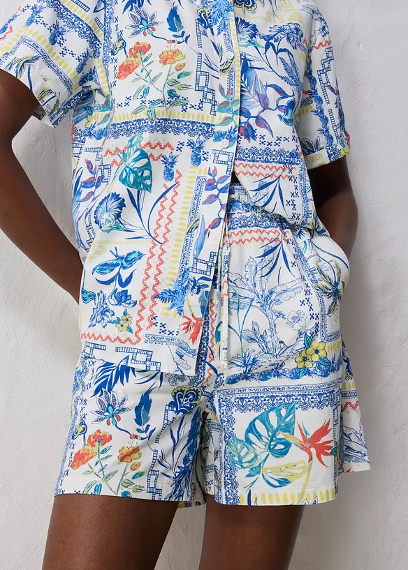Short met zijde, bonprix