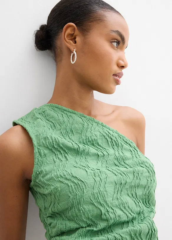 One shoulder top van gestructueerd materiaal, bonprix