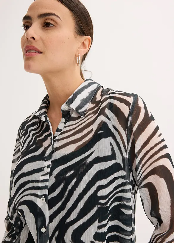 Lange chiffon blouse, bonprix