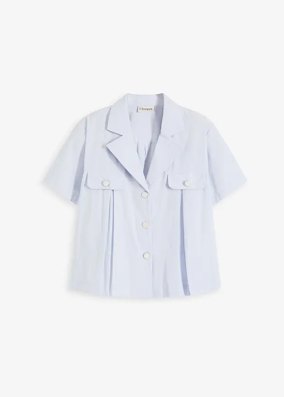 Korte popeline blouse van katoen met korte mouwen, bonprix