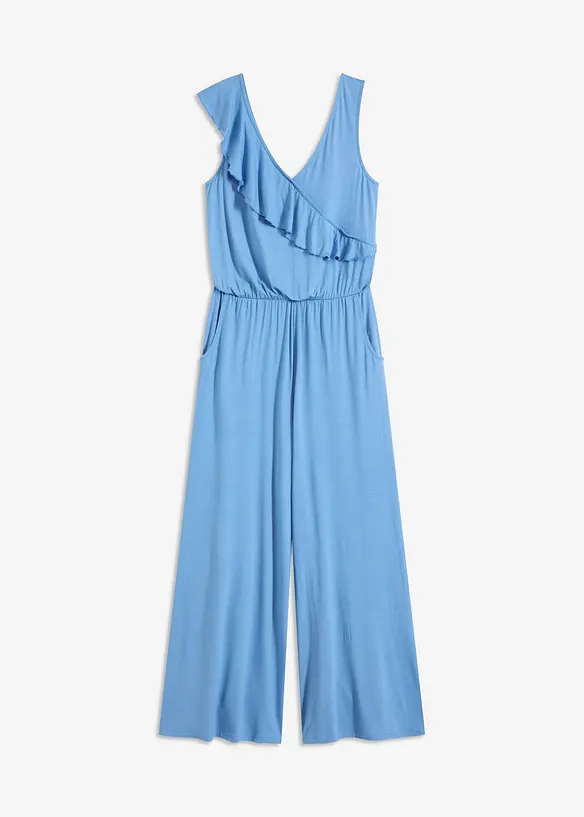 Jersey jumpsuit met volants, bonprix