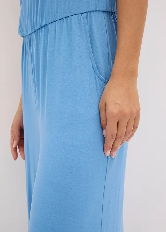 Jersey jumpsuit met volants, bonprix
