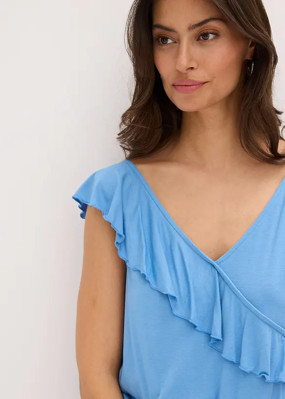 Jersey jumpsuit met volants, bonprix