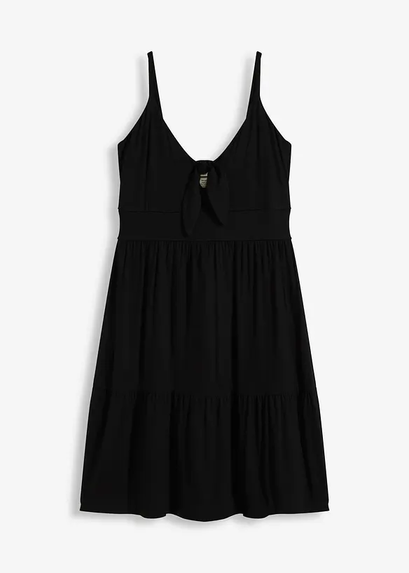 Jurk met spaghettibandjes en knoopdetail, bonprix