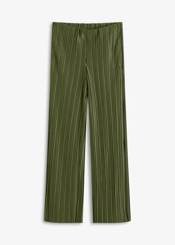 Jersey broek met plissé, bonprix