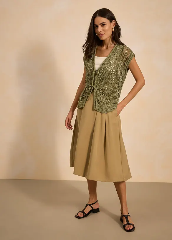 Plooirok van soepele viscose, bonprix