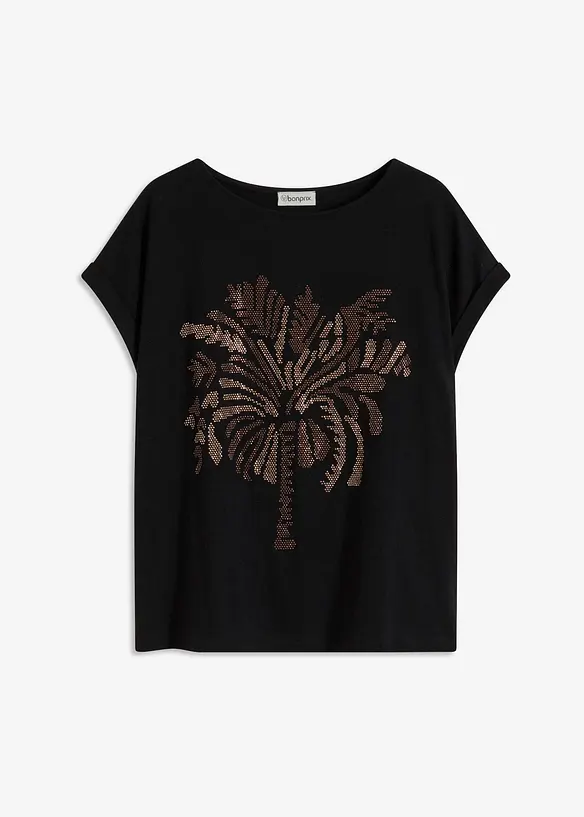 Katoenen shirt met studs applicatie, bonprix
