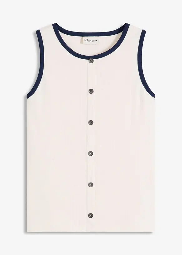 Jersey tanktop met contrasterende boorden, bonprix