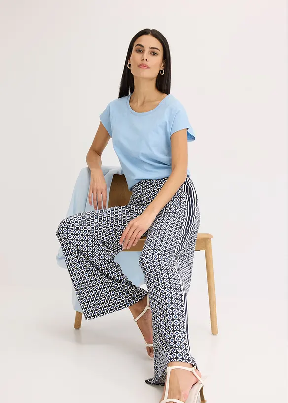 Jersey broek met een minimalistisch design, bonprix