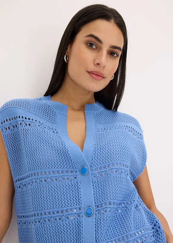 Ajour vest met korte mouwen, bonprix