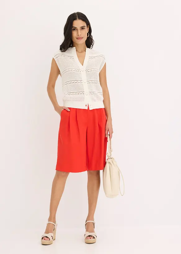 Ajour vest met korte mouwen, bonprix