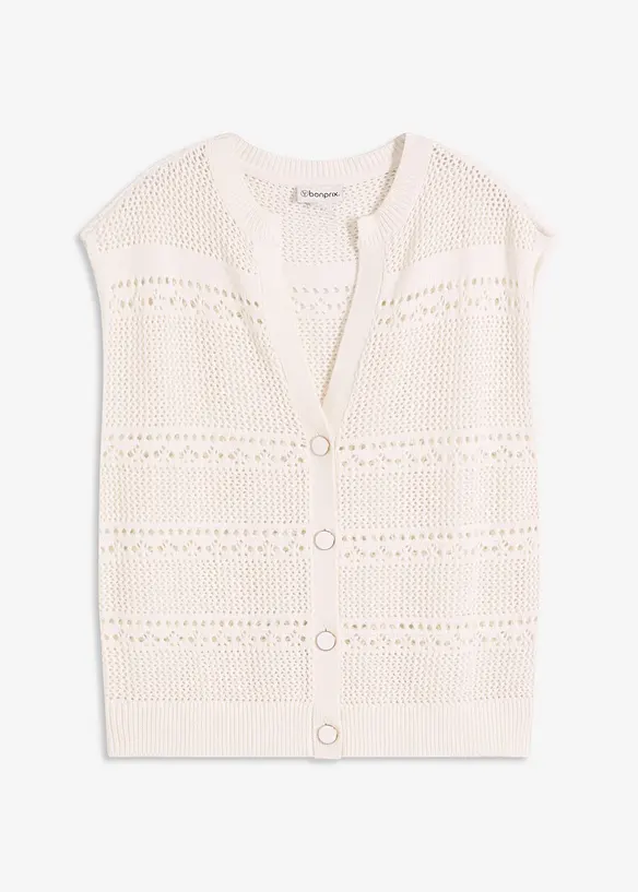 Ajour vest met korte mouwen, bonprix