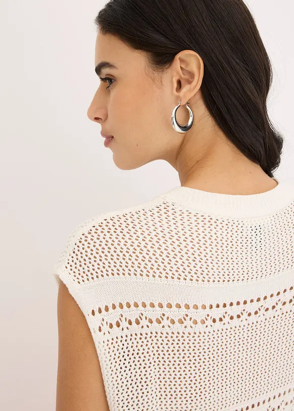 Ajour vest met korte mouwen, bonprix