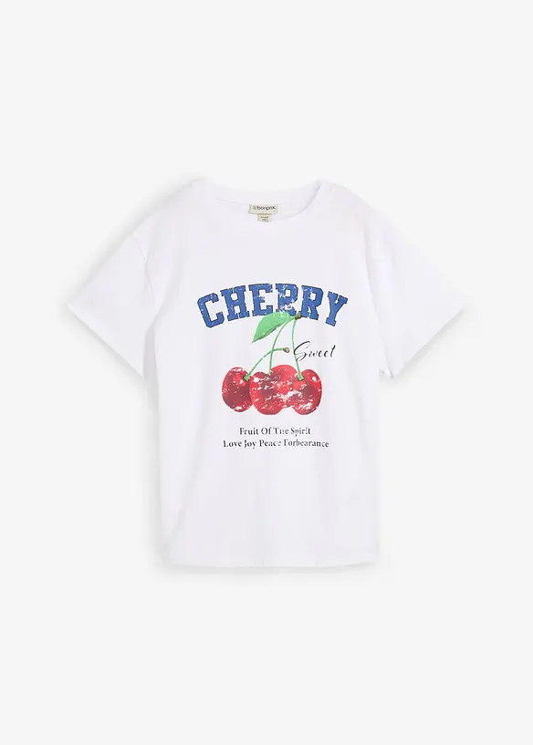 T-shirt met een print van biologisch katoen, bonprix