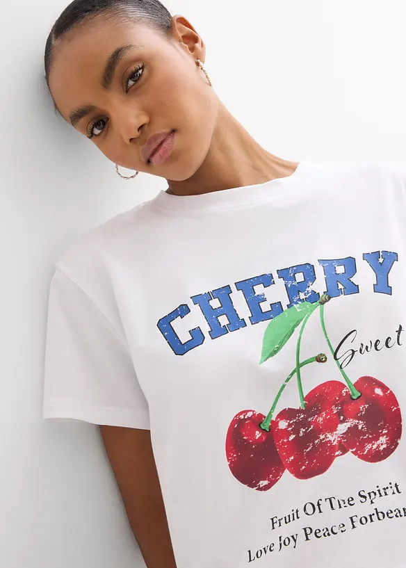 T-shirt met een print van biologisch katoen, bonprix