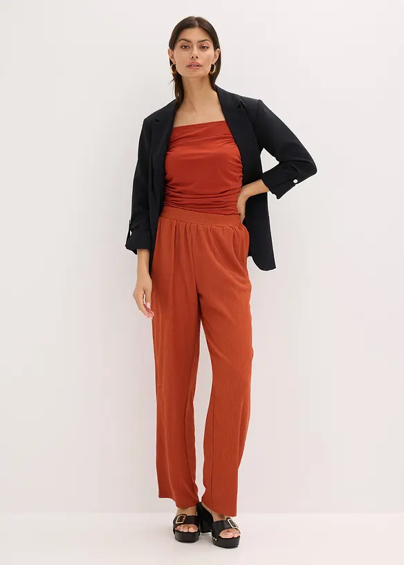 Jersey broek van crèpe, bonprix