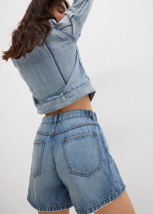 Jeans short mid waist, low stretch, bonprix