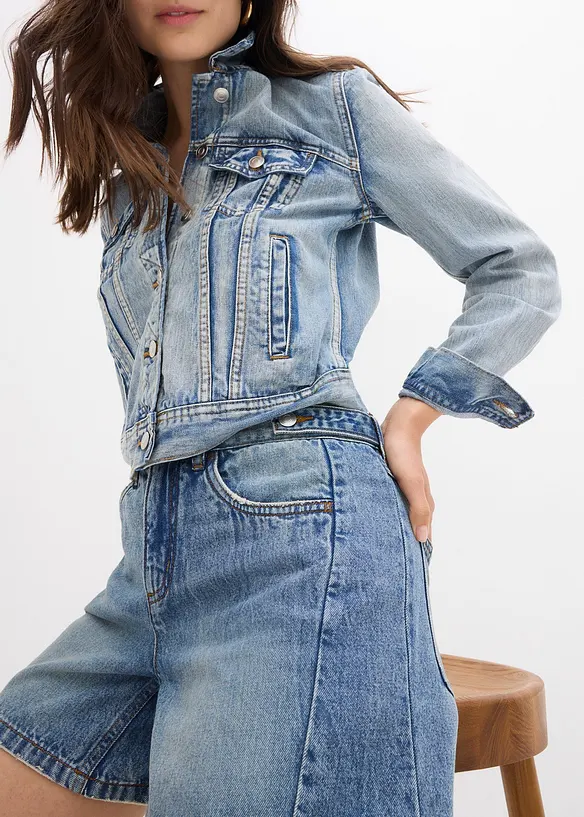 Jeans short mid waist, low stretch, bonprix