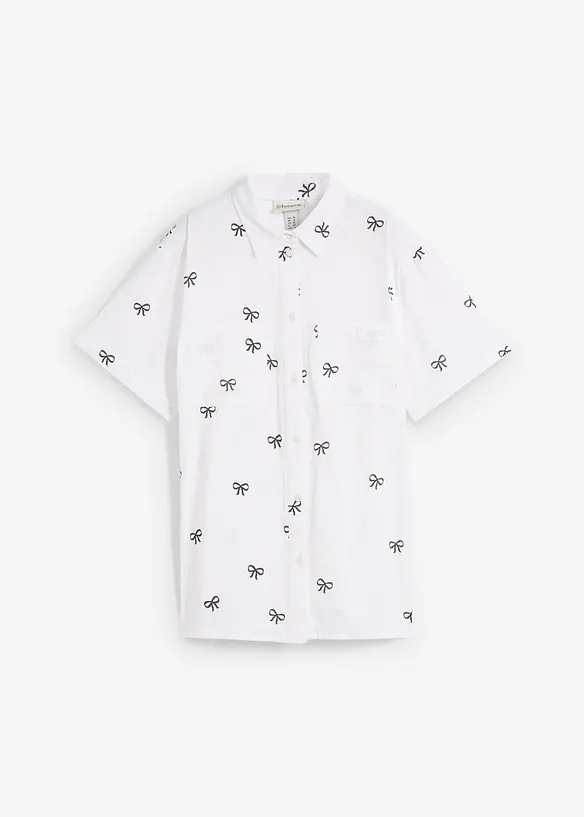 Blouse van mousseline met korte mouwen, bonprix
