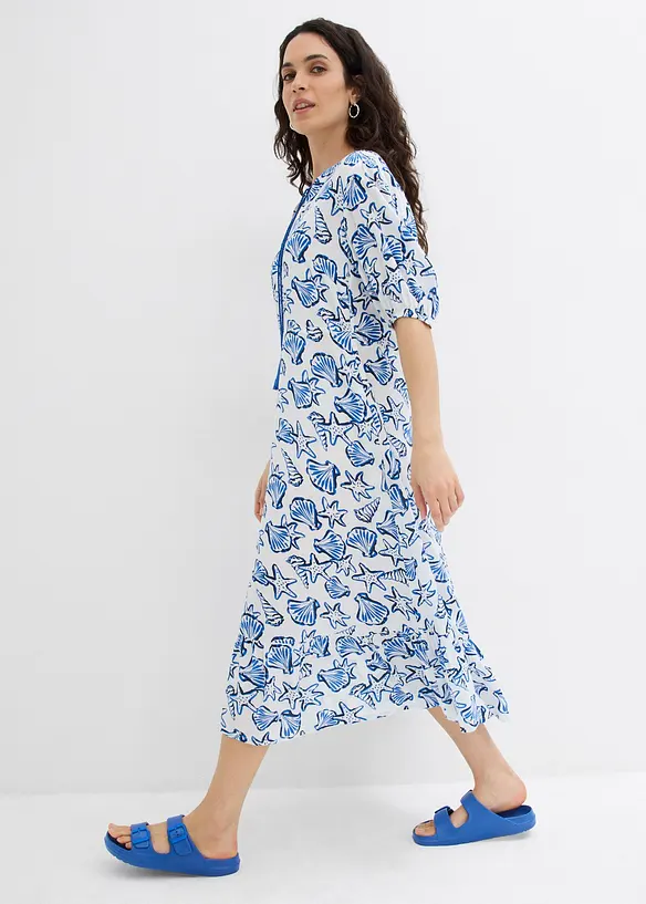 Wijde jurk van crinkle-viscose, bonprix