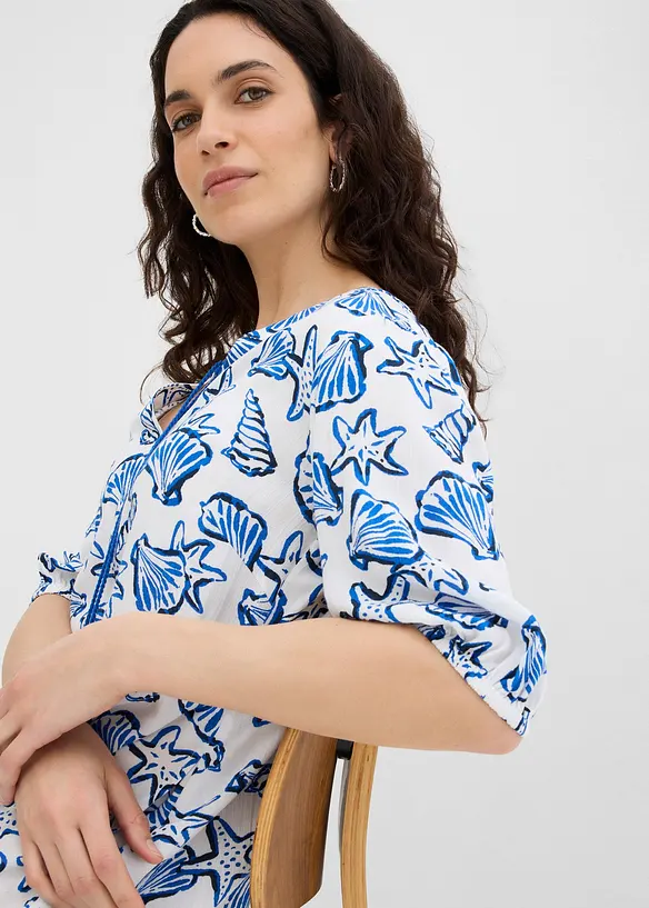 Wijde jurk van crinkle-viscose, bonprix