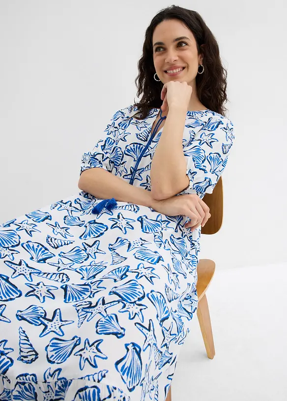 Wijde jurk van crinkle-viscose, bonprix