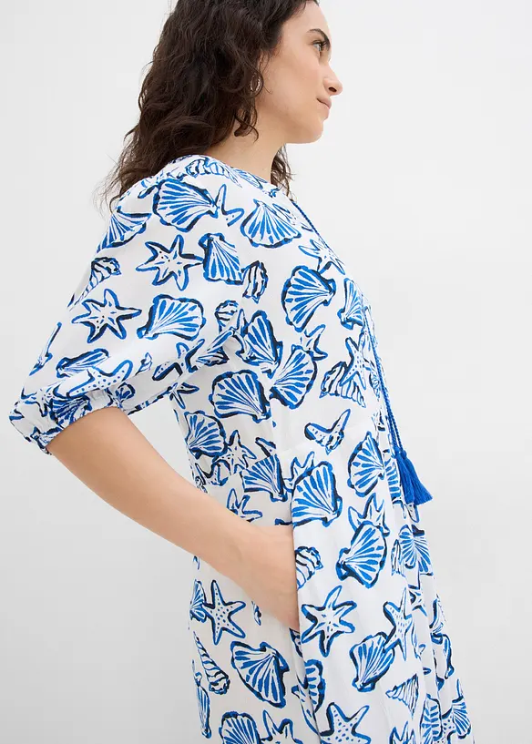 Wijde jurk van crinkle-viscose, bonprix