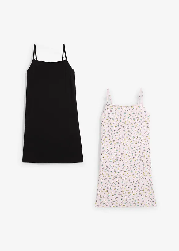 Jersey jurk in een elastische katoenmix (set van 2), bonprix