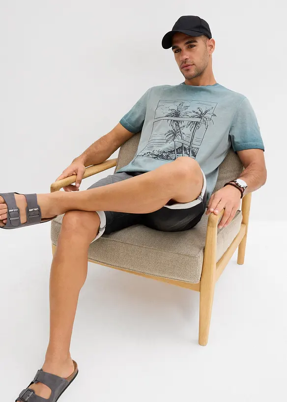 T-shirt in een verwassen look van biologisch katoen, bonprix