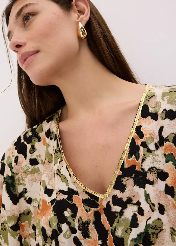 Maxi jurk met pailletten van soepele viscose, bonprix