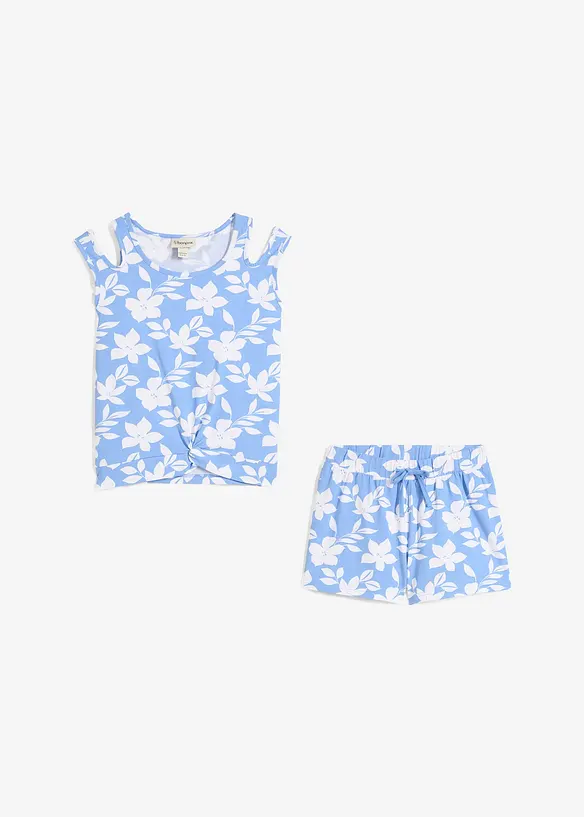 Jersey top en korte broek (2-dlg. set) van biologisch katoen, bonprix