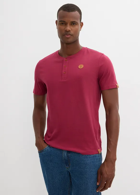 Henley shirt van biologisch katoen (set van 2), bonprix