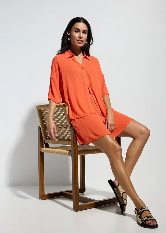 Strandblouse van viscose met korte mouwen, bonprix