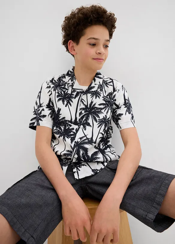 Overhemd van zachte viscose met korte mouwen, bonprix