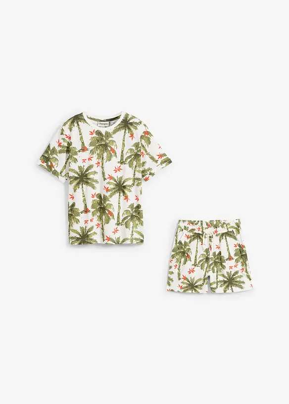 Piqué shirt en korte broek van biologisch katoen (2-dlg. set), bonprix