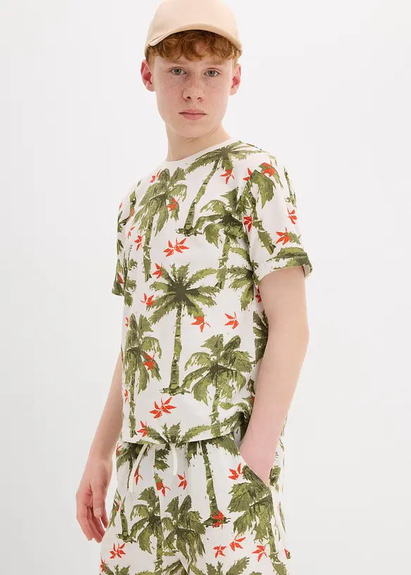 Piqué shirt en korte broek van biologisch katoen (2-dlg. set), bonprix