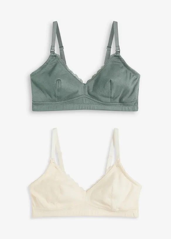 Voedingsbh zonder beugels met biologisch katoen (set van 2), bonprix