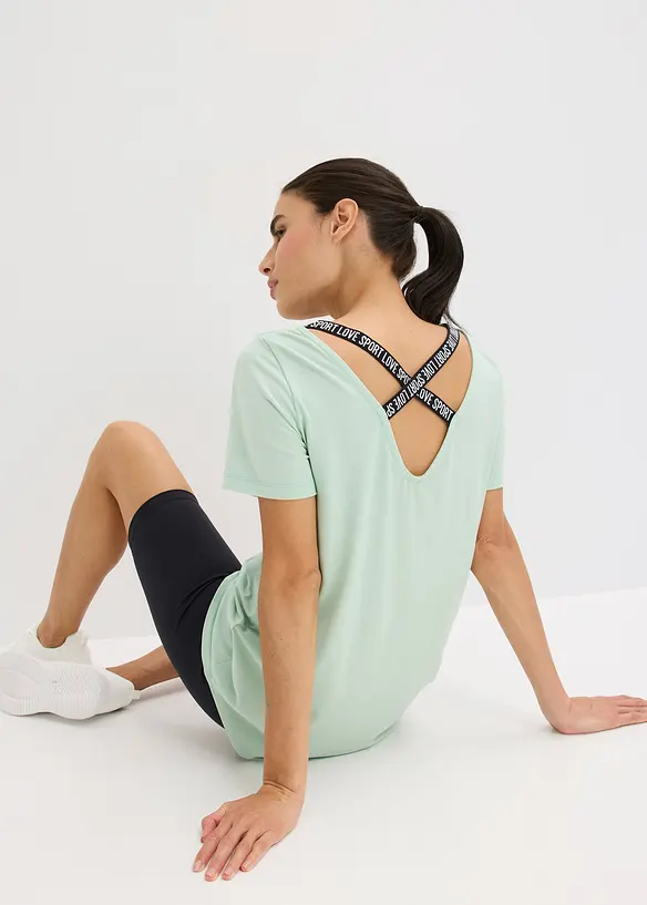 Lang sportshirt met rugdecolleté, bonprix